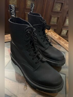 Dr. Martens 1460 Mono lace-up boots in black leather Men 7 Women 8.5